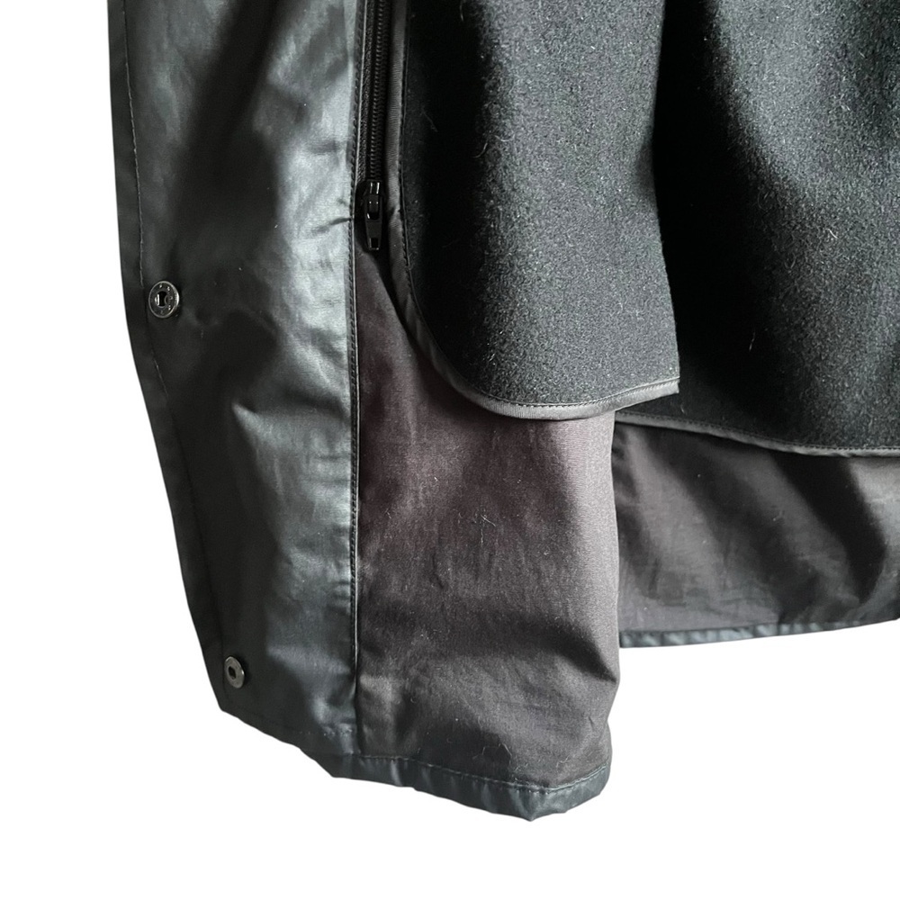Tess Giberson Asymmetrical Zip Rain Jacket Black Nylon Shell Size 2 - Picture 12 of 14